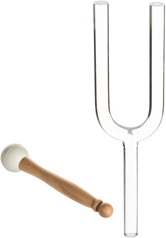 Shamann Transparent Crystal Singing Fork 20 mm Gegabelter Tuner